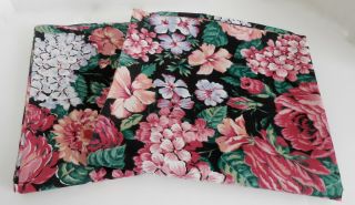 Four Vintage King Size Fieldcrest Floral Pillowcases Black,  Pink & Green 2