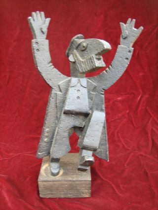 Vintage Frank Meisler Sculpture Dancing Chasidic Figure Jaffa Israel Signed 150/