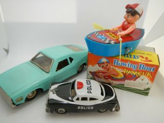 China Rowing Boat Ford Mustang Japan Small Police Vintage Tin Toys