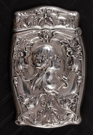 Antique Gorham Art Nouveau Sterling Silver Matchsafe Match Safe