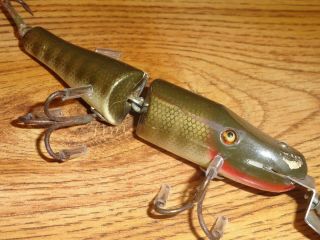 Vintage Fishing Lure Wooden Creek Chub Jointed Pikie 2600 Pike Scale C.  1926 - 78