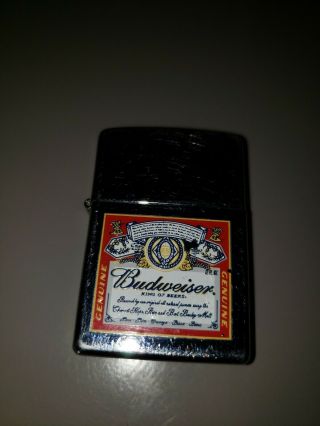 Vintage Budweiser Beer Zippo Lighter 2003 Hard To Find