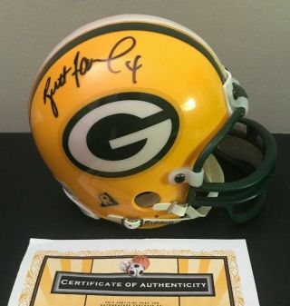 Packers Brett Favre Signed Riddell Mini Helmet Autograph Hall Of Fame - Nfl Mvp