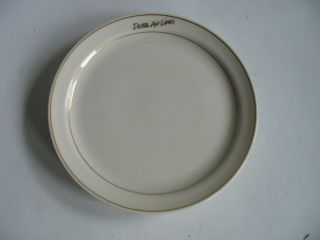 Set Of 2 Vintage Delta Airlines Bread Butter Plates 6 Inch Ivory With Gold Trim