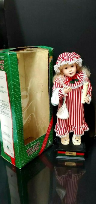 Vintage Christmas 24 " Tall Animated Doll / Lighted Candle.