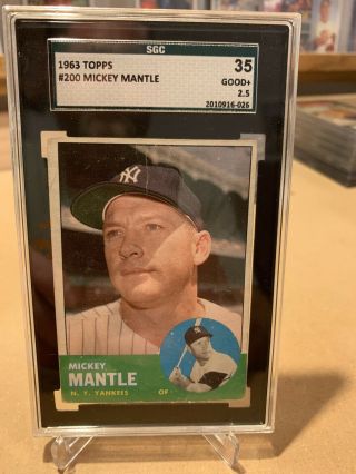 1963 Topps Mickey Mantle 200 Sgc 2.  5