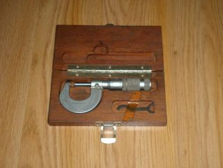 Vintage Brown & Sharpe Micrometer No.  1 w/Box & Case Range 0 - 1 