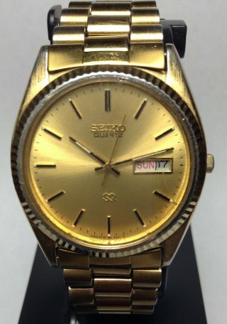 Vintage Seiko 5y23 8a60 Gold Tone Quartz Watch
