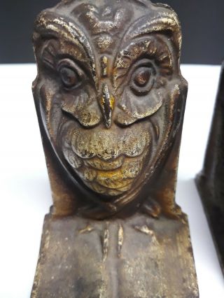 Vintage Cast Iron Owl Bookends 2