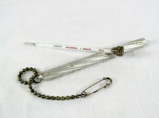 Vintage Walgreen Oral Fever Thermometer In Aluminum Case For Nurse Or Doctor