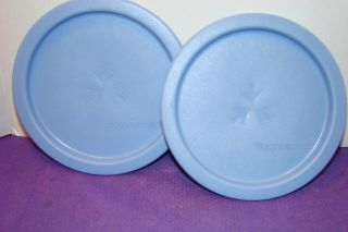 Tupperware 2 Vintage 5 " One Touch Blue Replacement " A " Lid/seal 2423e - Euc