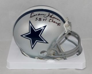 Duane Thomas Signed Dallas Cowboys Mini Helmet W/ Sb Champs - Jersey Source Auth