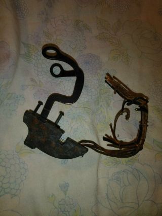 Vintage Antique Wood Wall Telephone Receiver Hook Parts