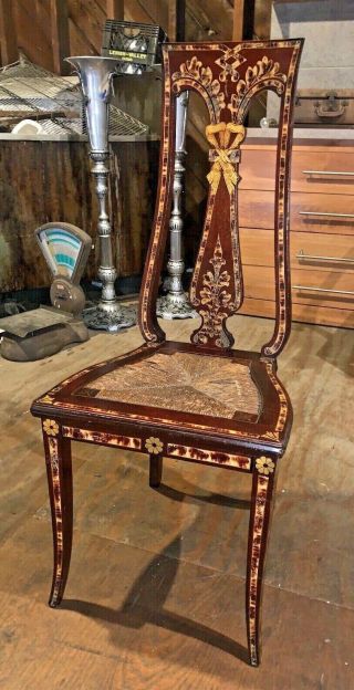 Ornate Antique Side Accent Desk Chair Vintage Furniture