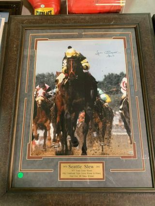 Jean Cruguet Signed Photo 16 X 20 Framed Seattle Slew
