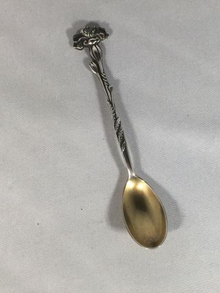 Tiffany & Co.  Sterling Silver Floral Demitasse Gold Washed Spoon No Mono