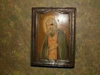 Antique 84 Silver Russian Orthodox Hand Painted Icon 19th Century 4.  5 X 3.  5 In
