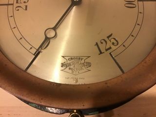Antique Vintage Steam Pressure Gauge,  Crosby Mfg.  12” Diameter Brass Steampunk 2