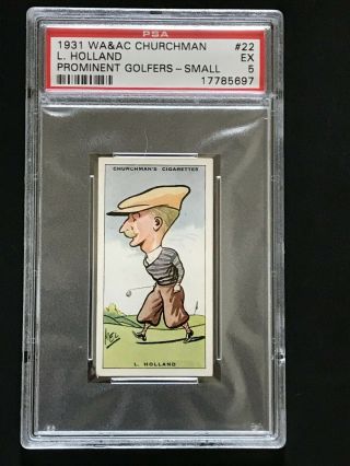 1931 Churchman Prominent Golfers - Small: L Holland 22 Psa Grade 5