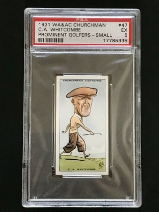 1931 Churchman Prominent Golfers - Small: C A Whitcombe 47 Psa Grade 5