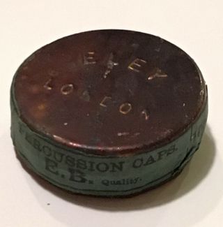 Antique Eley Bros.  London Tin No 13 Percussion Caps Black Powder