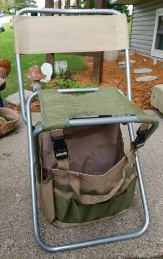 Vintage Folding Aluminum Camping Fishing Stool Chair Vintage W/detachable Bag