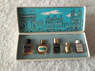 Vintage Les Parfums De Paris Coffret Set 5 Small Bottles
