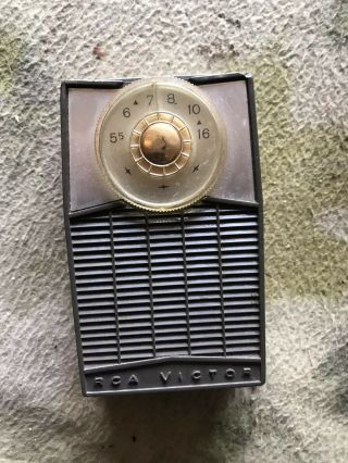 Vintage 50’s Rca Victor Transistor Pocket Radio Model 3 Rh21g W/ Case
