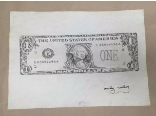 Vintage & Rare Andy Warhol Drawing On Paper Signer & Stamper Measures :20/30cm