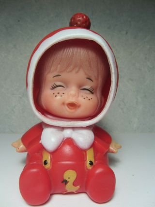 Vintage Rubber Baby Doll - 3 Changing Faces - Happy Sad & Pouty - Made In Taiwan