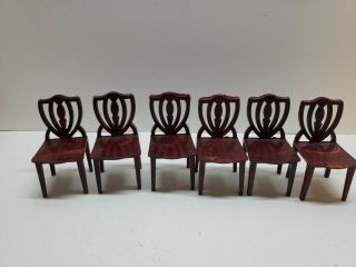VINTAGE RENWAL MINIATURE DOLLHOUSE FURNITURE DINING TABLE AND CHAIRS 2