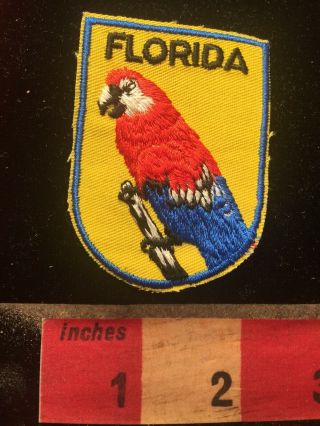 Vtg Florida Patch Of A Colorful Tropical Bird 81v7
