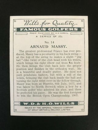 1930 W.  D.  & H.  O.  Wills Famous Golfers: Arnaud Massy 14 2