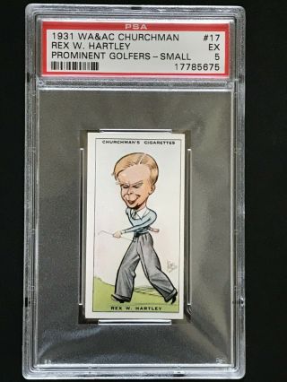 1931 Churchman Prominent Golfers - Small: Rex Hartley 17 Psa Grade 5