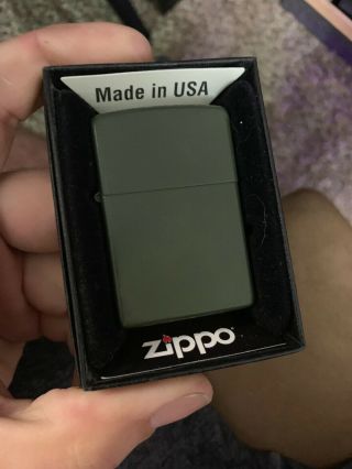 Zippo Regular Green Matte Lighter Model 221 In Packaging