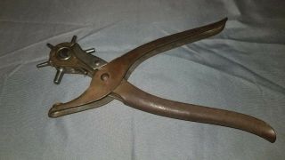 Vtg Sargent & Co.  Leather Hole Punch Pliers Tool: 6 - Hole & Snap Stud