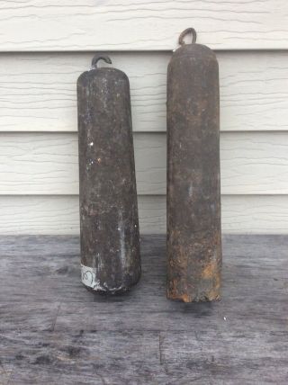 Early Antique Tall Case Clock Weights