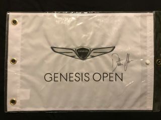 Dustin Johnson Autographed Autograph Auto Signed Genesis Flag