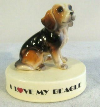 Vintage I Love My Beagle Dog George Good Figurine Japan 4 "