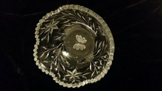 Antique Canastota Cut Glass Diamond Poinsettia Bowl
