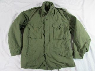 Vtg 80s 1986 Us Army M65 Field Jacket & Liner Mod Cold Weather Green Og 107