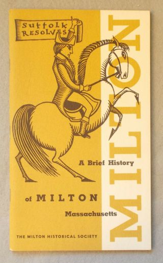 Vintage A Brief History Of Milton Massachusetts By Mrs.  James Ayer Illustrated