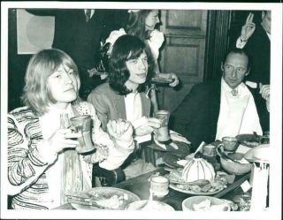 Vintage Photograph Of The Rolling Stones,  Mick Jagger With His Guest Lord Harlec