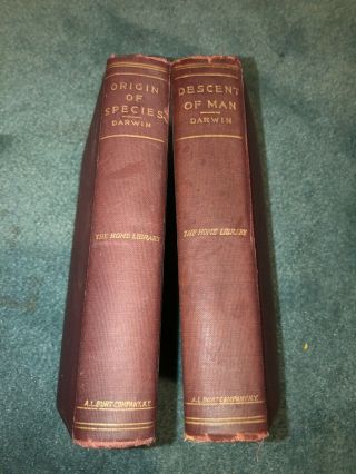 Antique Origin Of Species And Descent Of Man Charles Darwin A.  L.  Burt Books