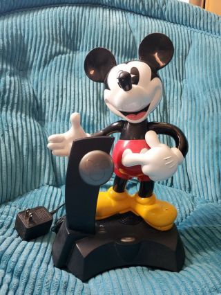 Vintage Disney Telemania Mickey Mouse Cordless Phone With Base