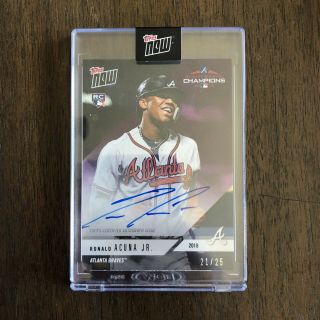 2018 Topps Now Postseason Ronald Acuna Jr Auto 21/25 Braves Nl Champs Rc Rookie