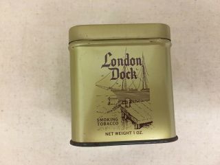 London Dock 1 Ounce Steel Smoking Tobacco Tin - Kentucky Club - Wheeling,  W.  Va.