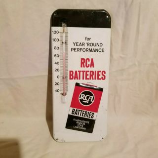 Vintage Rca Batteries Thermometer Sign Antique Old Battery Rare