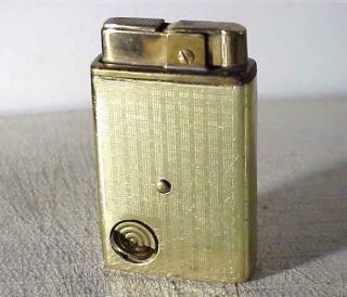 Vtg 1950s Continental Music Petrol Lighter In Brass Tone Etch