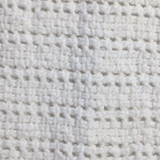 Beacon Cotton Open Weave White Baby Blanket Woven 30x39 Vintage 1990s